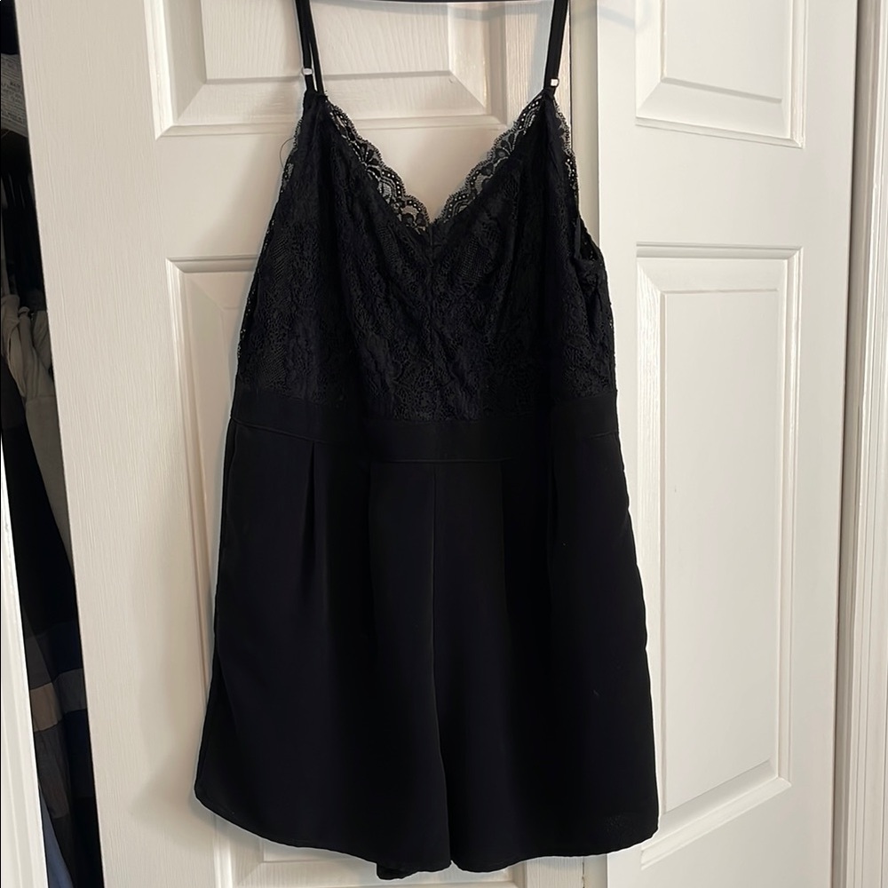 Black Lace Cami Lace Romper